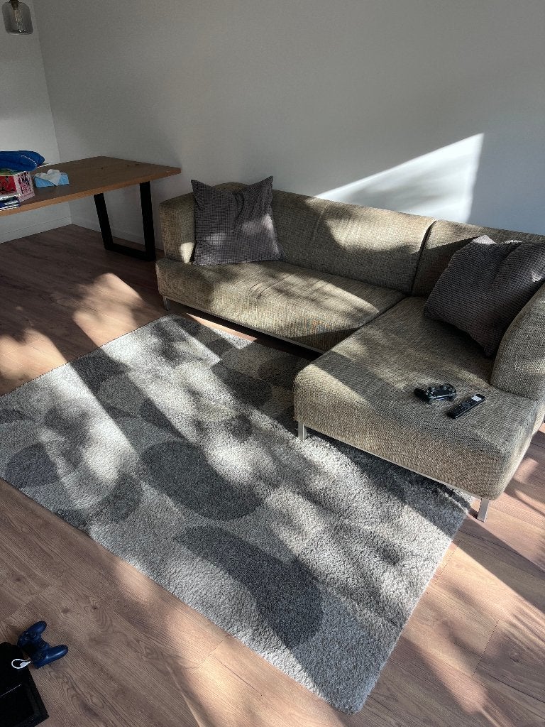 Wehkamp hoogpolig vloerkleed grijs 160x230, Huis en Inrichting, Ophalen, Gebruikt, 150 tot 200 cm, 200 cm of meer