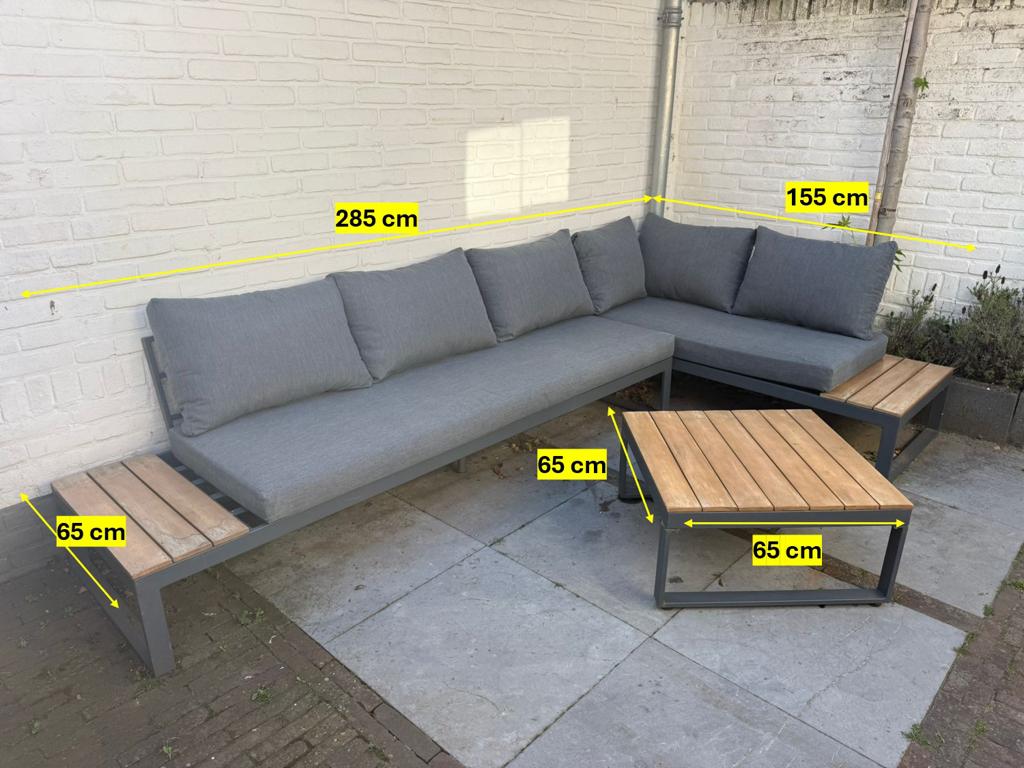 Mooie tuin/loungeset incl tafeltje, Tuin en Terras, Ophalen, 5 zitplaatsen, Aluminium, Zo goed als nieuw