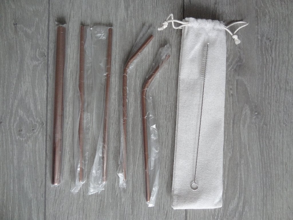 NIEUW! Set Van 5 RVS Rietjes Rosé Gold >Snelle Verzending!<, Bestekset, Overige typen, Nieuw, Ophalen of Verzenden