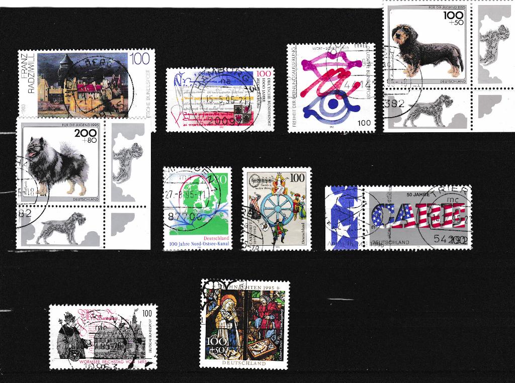 100 afgeweekte duitse zegels, alle verschillend  1000 stuks, Verzenden, BRD, Gestempeld