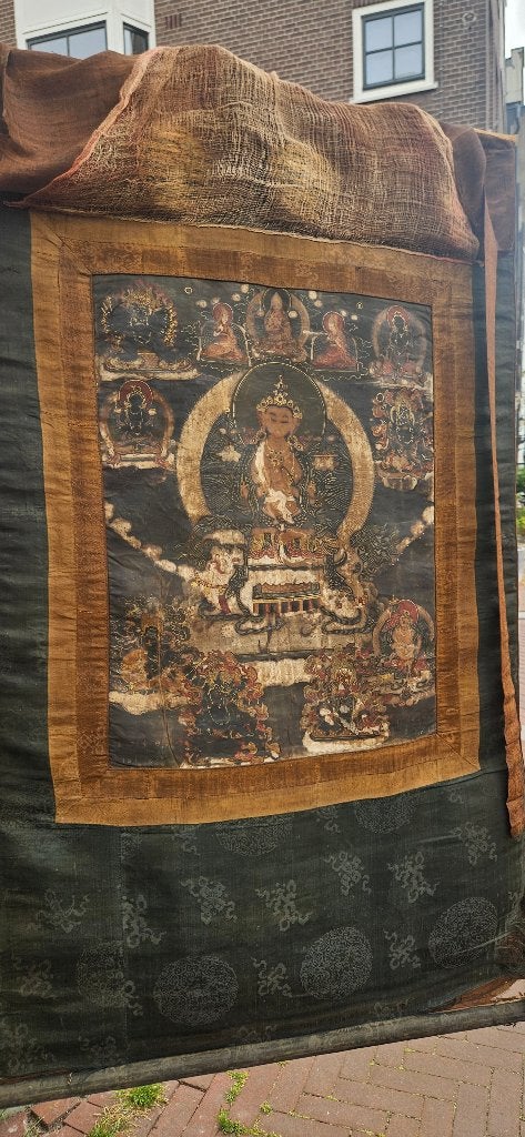 Thangka boeddhistisch rolschilderij Nepal, Antiek en Kunst, Kunst | Schilderijen | Klassiek, Ophalen, Doek, Portret of Personen