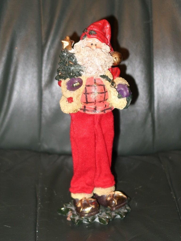 deco kerstman beeldje 24 cm, Father Christmas voor kerst, Verzenden, Zo goed als nieuw, Fantasy