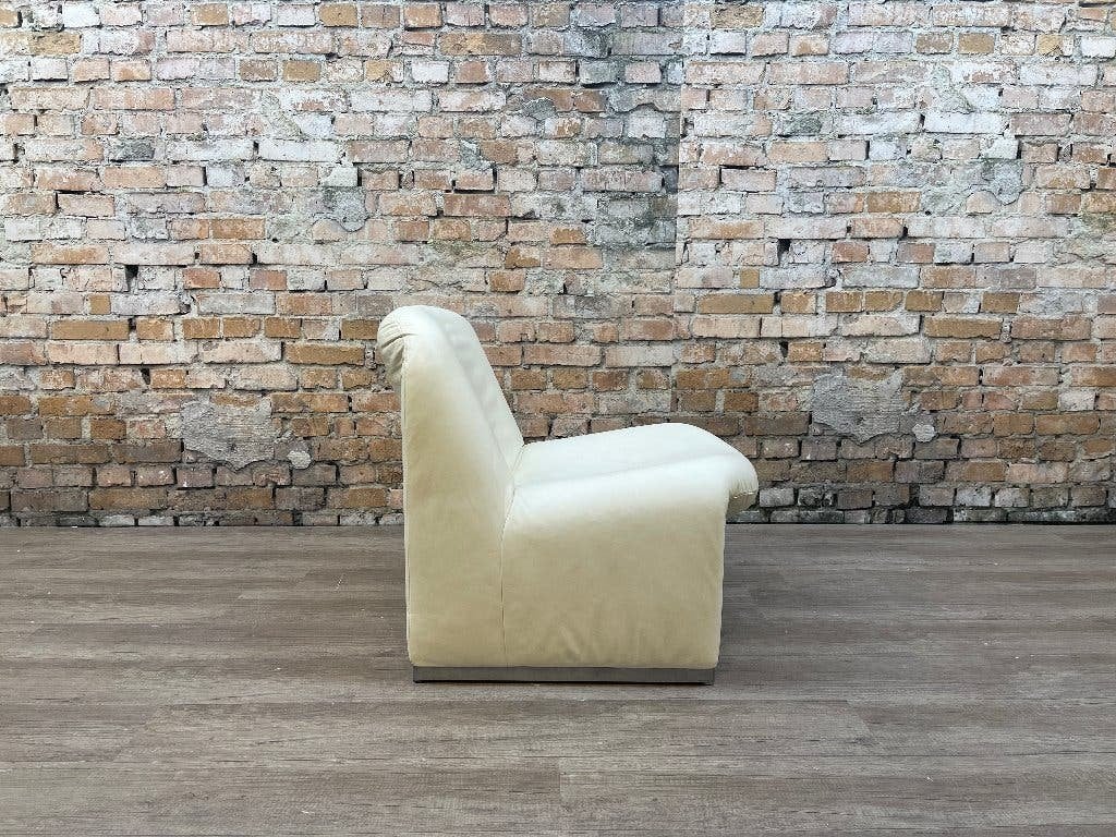 Artifort Alky Fauteuil – Wit Leer | Giancarlo Piretti, Ophalen, Minder dan 75 cm, Design, Leer