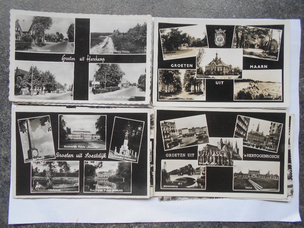 Nederland groeten uit partij van 85 zwart/wit oudere kaarten, Ophalen of Verzenden, 1940 tot 1960, Gelopen, Noord-Holland