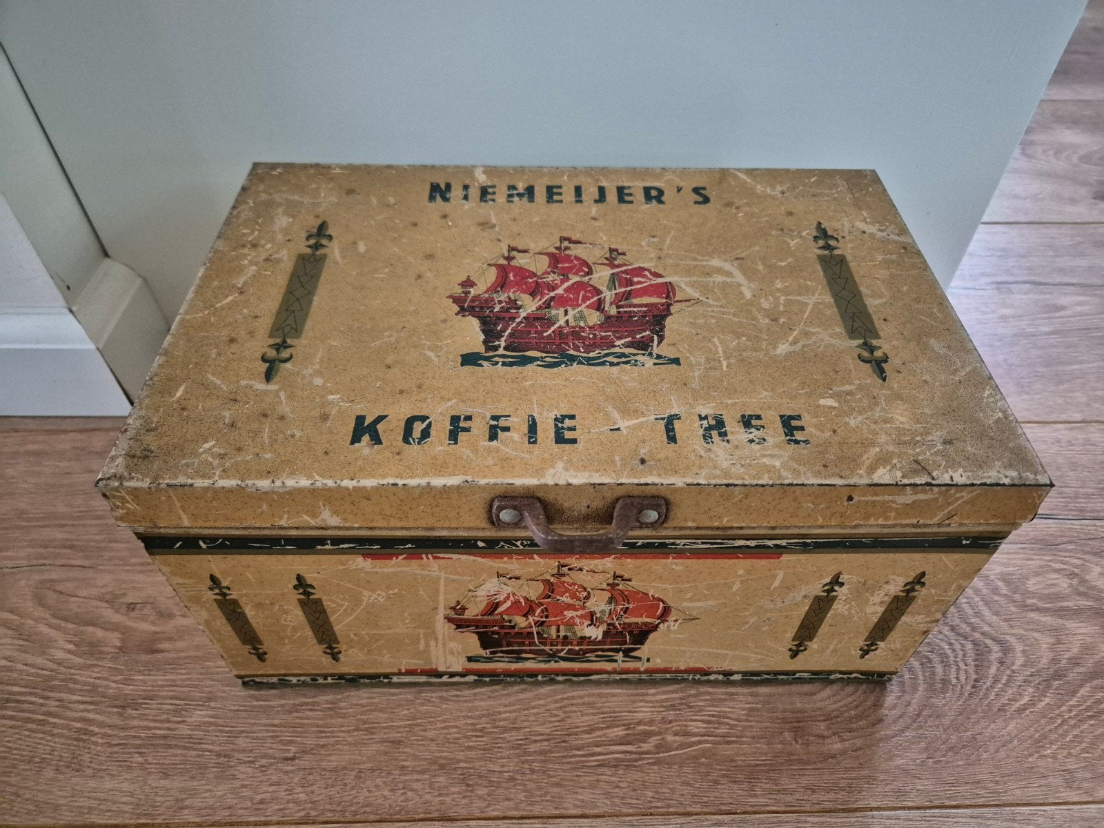 Antiek Koffie thee blik Niemeijer, Verzamelen, Ophalen of Verzenden, Gebruikt, Koffie