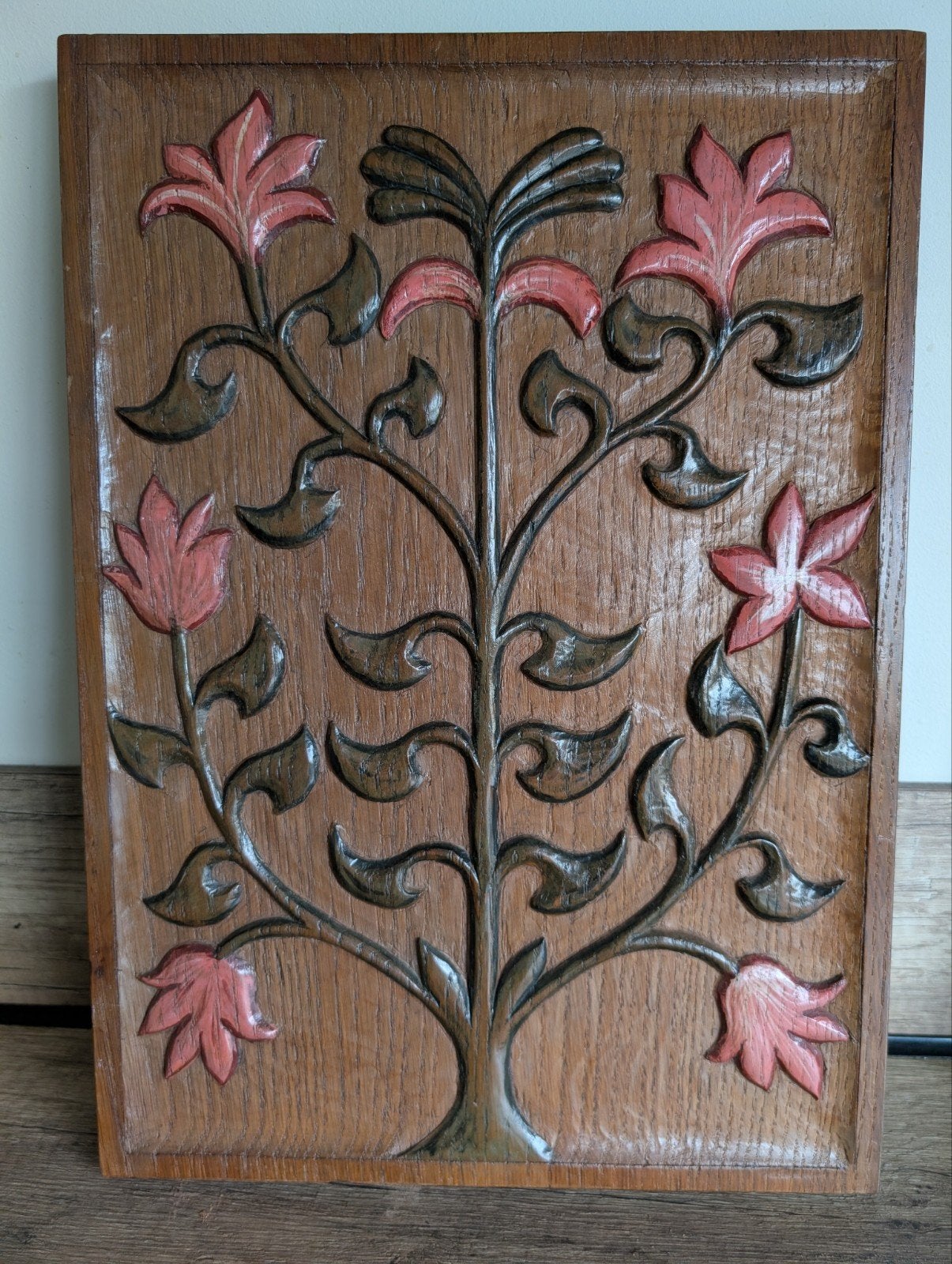 Eikenhouten paneel door Bert Stoop (1931-2011), Antiek en Kunst, Ophalen of Verzenden, Handgemaakt, Wanddecoratie, 20 - 50 cm