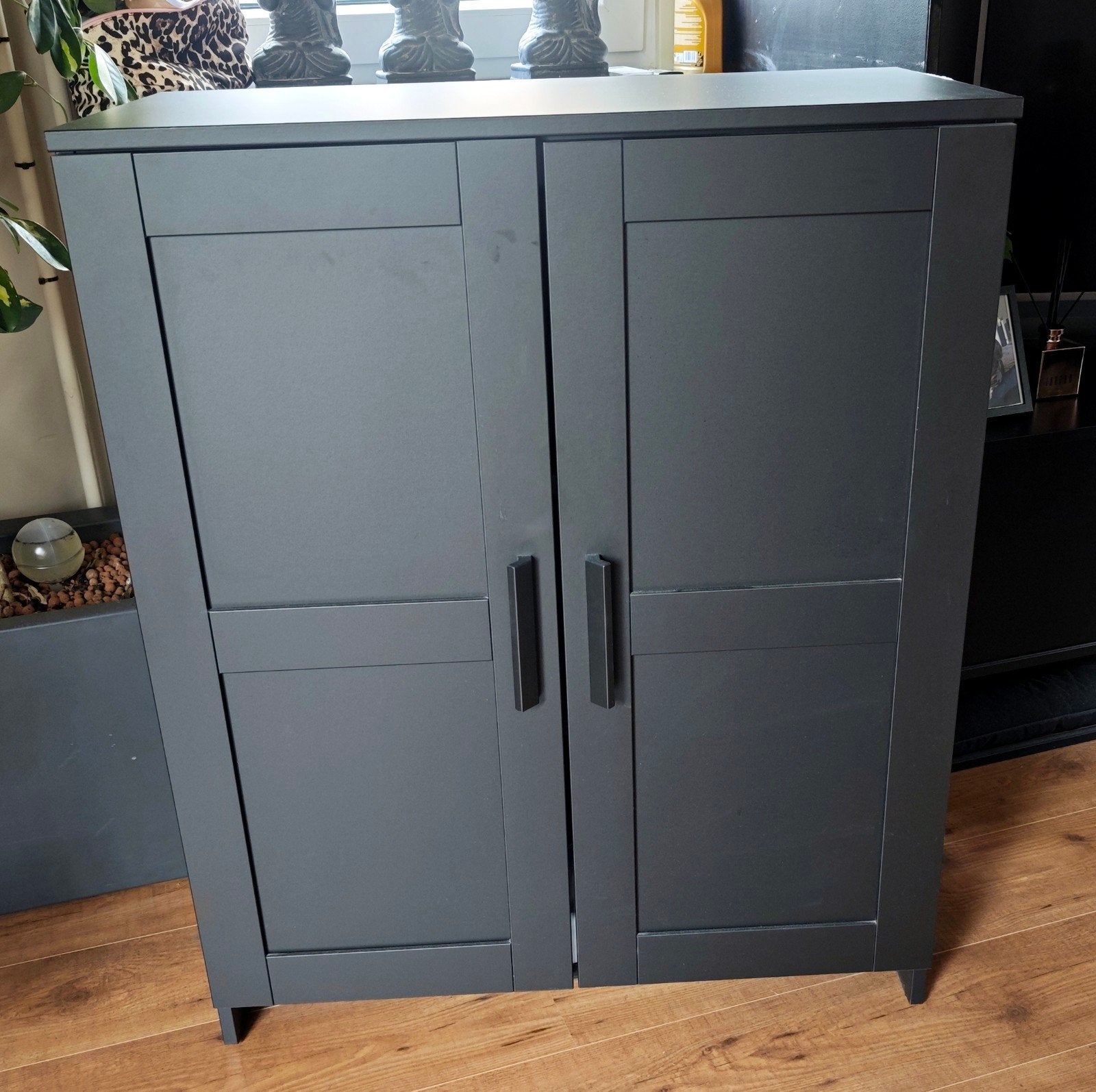 IKEA BRIMNES Kast - Zwart, 78x95 cm, Huis en Inrichting, Kasten | Overige, Ophalen