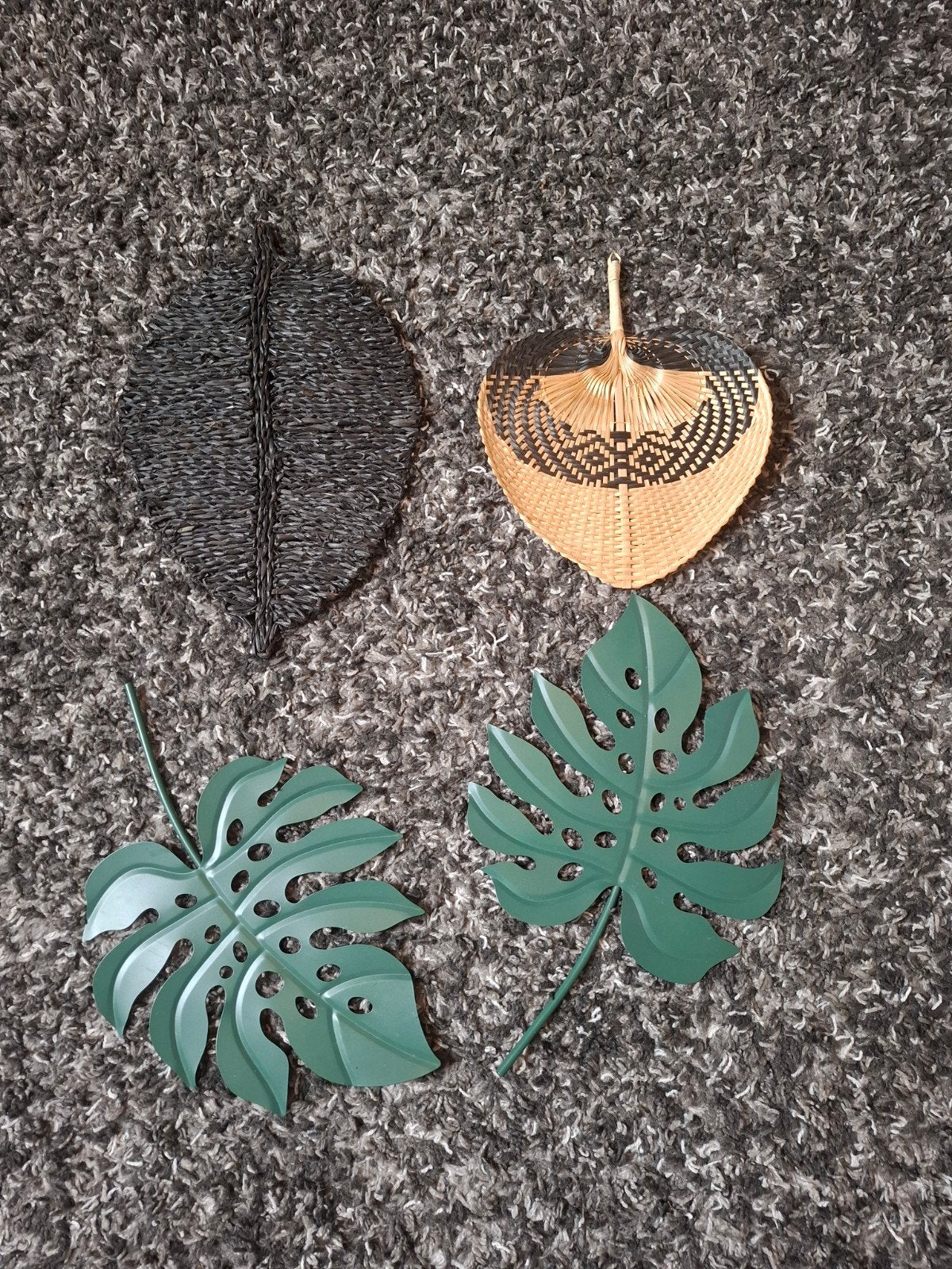 Set van 4 decoratieve bladeren wanddecoratie, Huis en Inrichting, Woonaccessoires | Wanddecoraties, Ophalen, Meerkleurig, Zo goed als nieuw