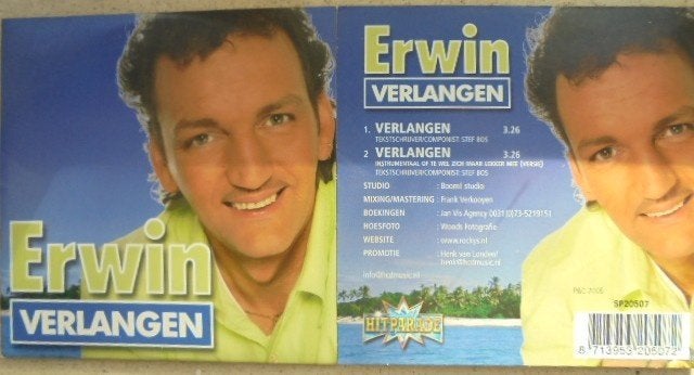 ERWIN VERLANGEN Verlangen  NIEUWE CD-Single 8713953205072, Ophalen of Verzenden, Nieuw in verpakking, Levenslied of Smartlap, Single