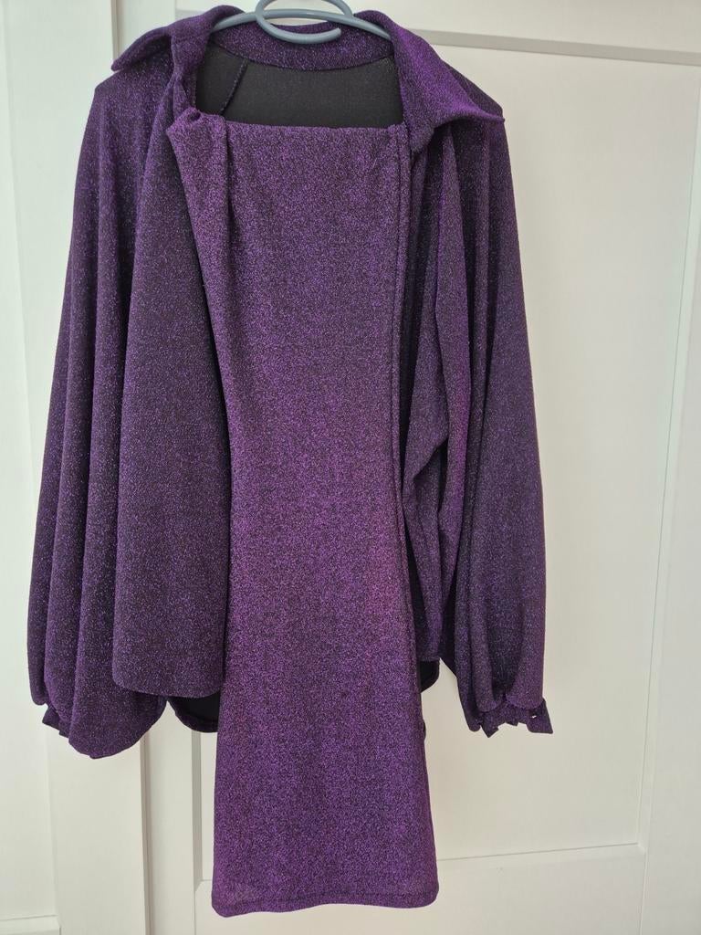 Paars glitter tweedelig pak - Maat M, Kleding | Dames, Maat 38/40 (M), Ophalen of Verzenden, Kleding, Overige thema's