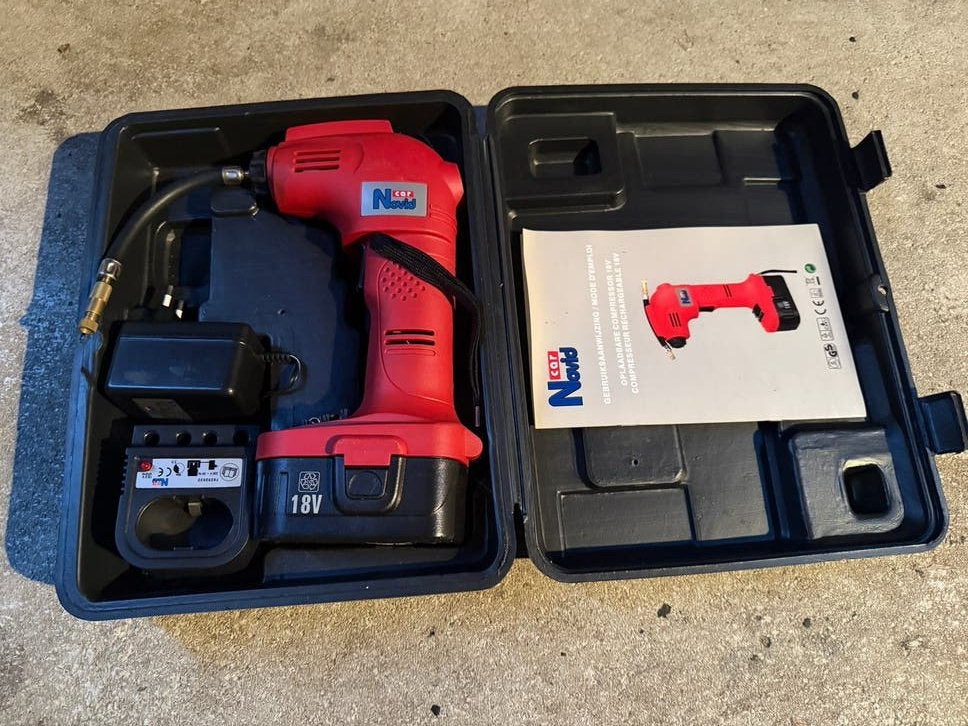 Navid Car Oplaadbare Compressor 18V - Zo goed als nieuw, Ophalen, 6 tot 10 bar, Zo goed als nieuw, Minder dan 200 liter/min