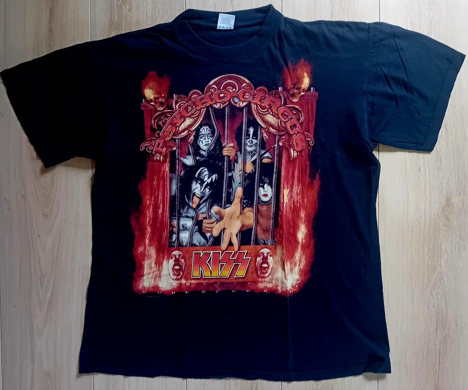 Kiss shirt tour band vintage retro rock hardrock Simmons, Kleding | Heren, T-shirts, Ophalen of Verzenden, Gedragen, Maat 52/54 (L)