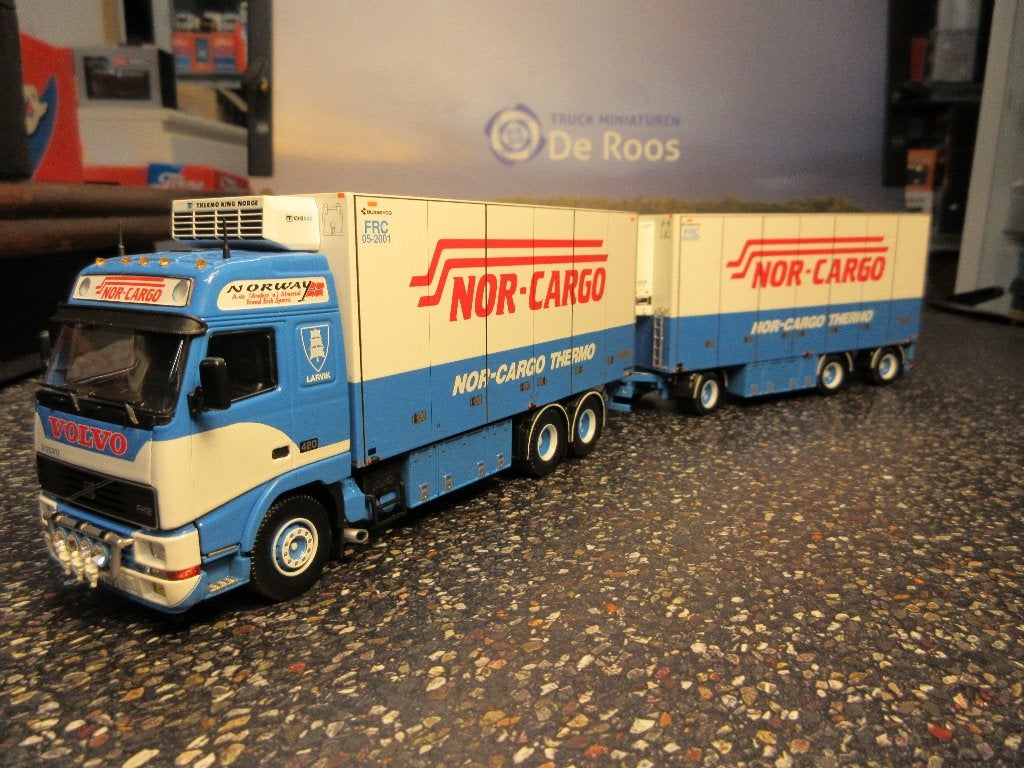 Tekno Volvo FH12 combi Nor-Cargo met certificaat, Ophalen of Verzenden, Nieuw, Bus of Vrachtwagen, Tekno