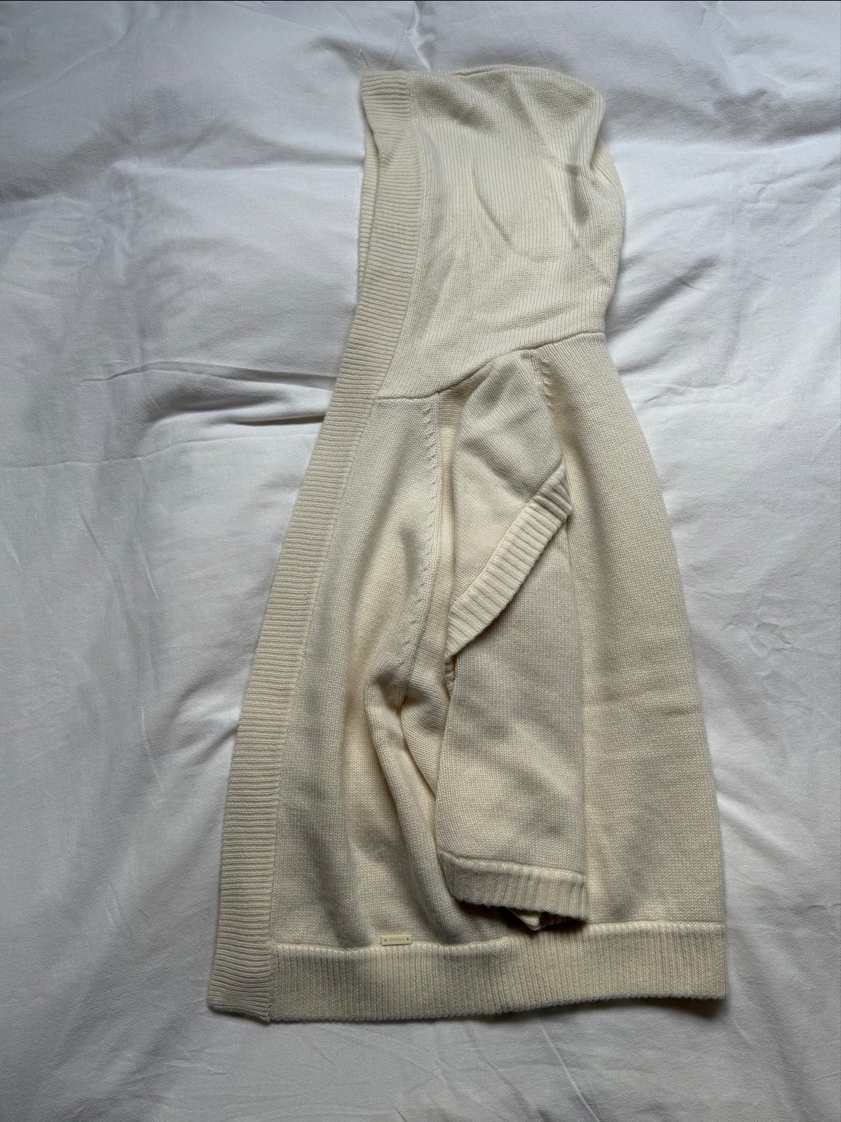 Max Mara Cashmere Wol Vest met Capuchon Ecru S, Ophalen of Verzenden, Zo goed als nieuw, Maat 36 (S), Beige