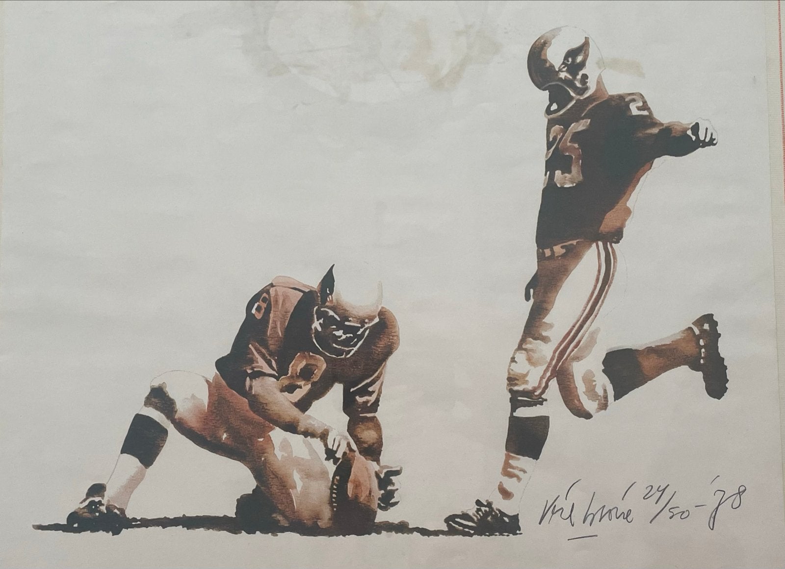 Exclusieve verzameling gesigneerde René Broné sportkunst, Antiek en Kunst, Ophalen, Dagelijks leven, Zeefdruk, 1950 - 1999