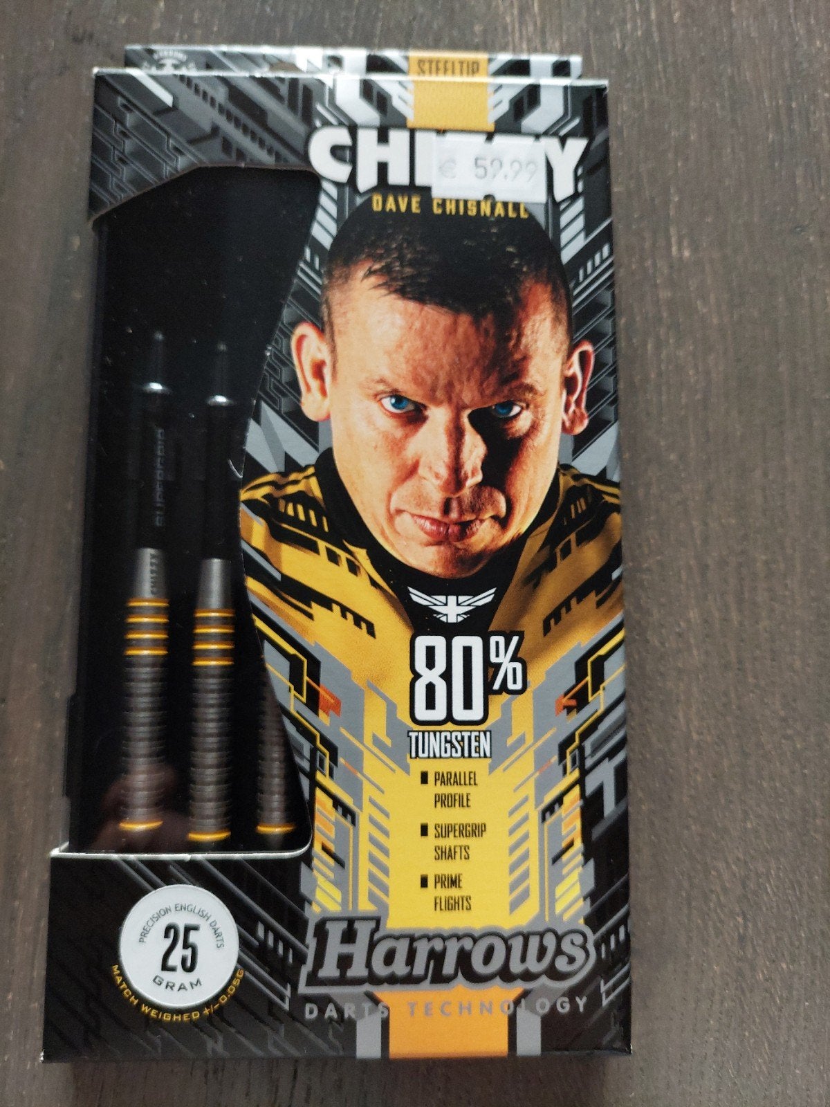 Harrows Dave Chisnall Darts 25 gram - Zo goed als nieuw, Sport en Fitness, Darts, Ophalen of Verzenden, Zo goed als nieuw, Pijlen