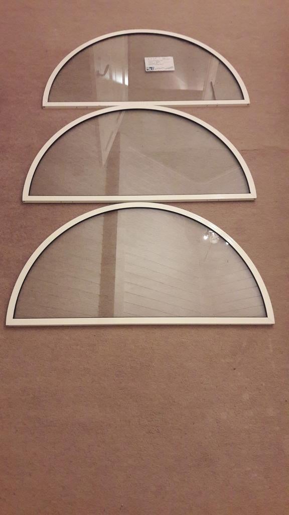 Set van 2 halfronde ramen met dubbelglas, Gevelraam of Ruit, Gebruikt, Minder dan 80 cm, 80 tot 120 cm