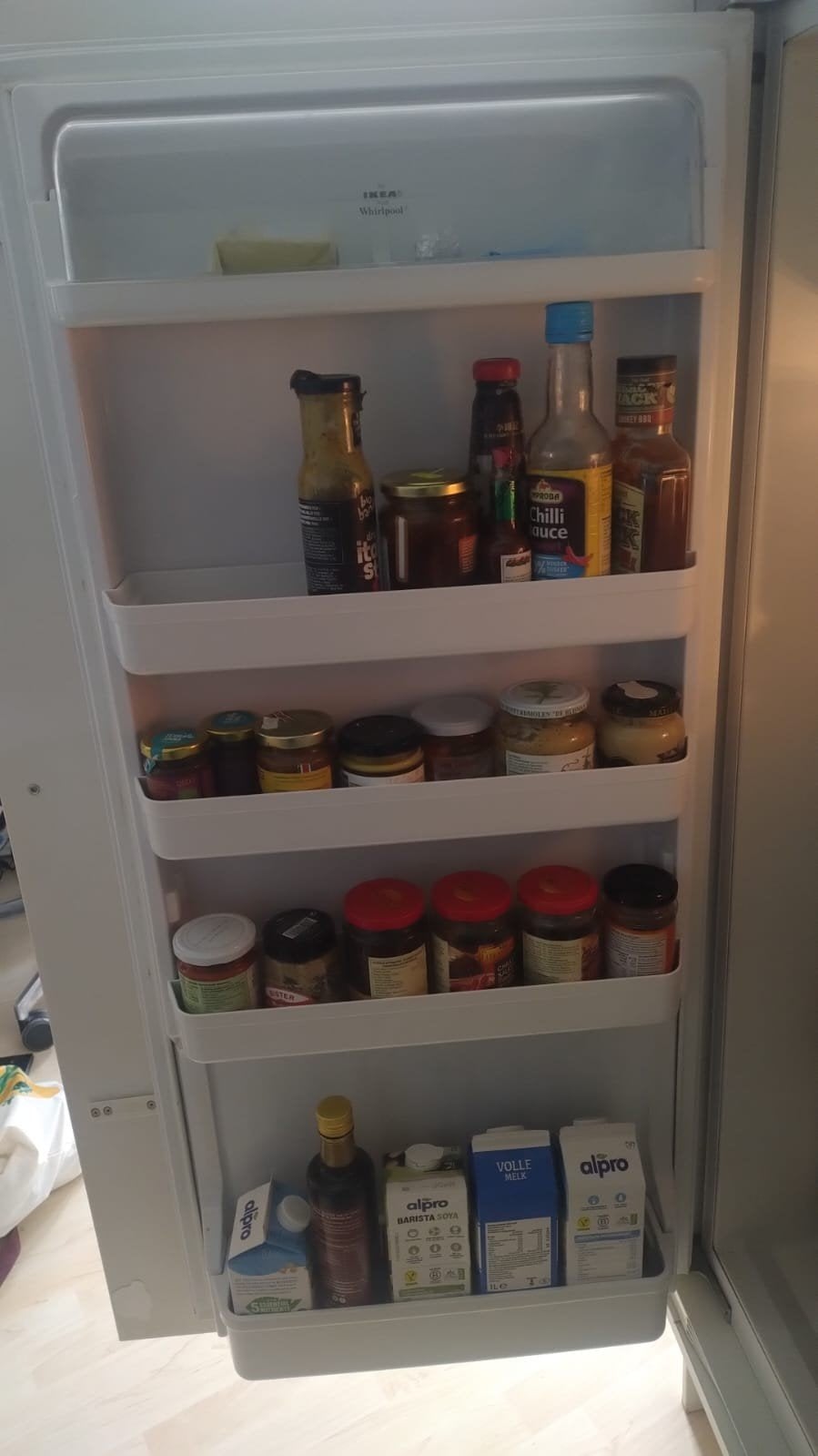IKEA whirlpool koelkast, Witgoed en Apparatuur, Koelkasten en IJskasten, Ophalen of Verzenden, Gebruikt, 120 tot 140 cm