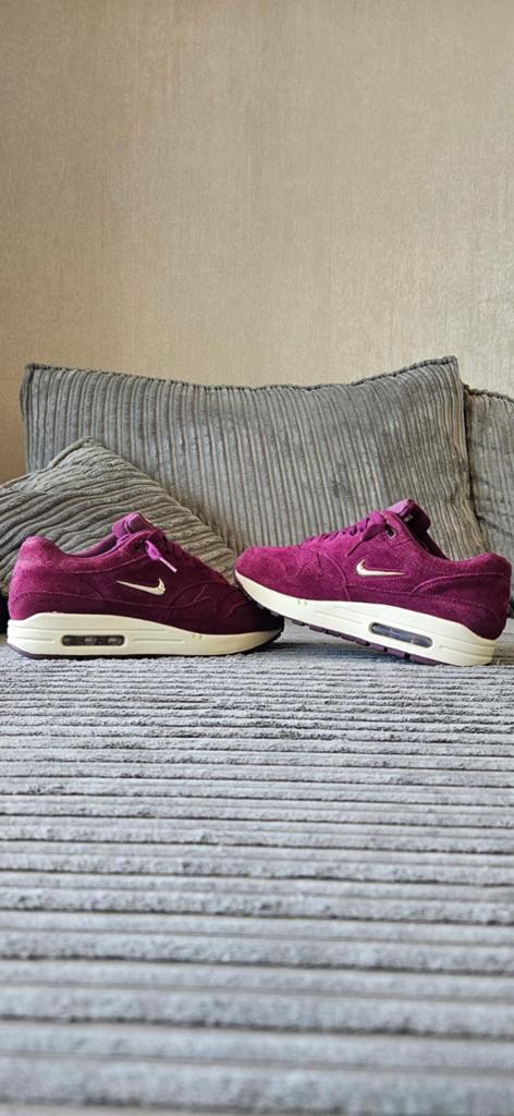 Nike Air Max 1 Premium SC Jewel 'Bordeaux', Maat 39 / 25 cm., Nike, Ophalen of Verzenden, Rood, Sneakers of Gympen