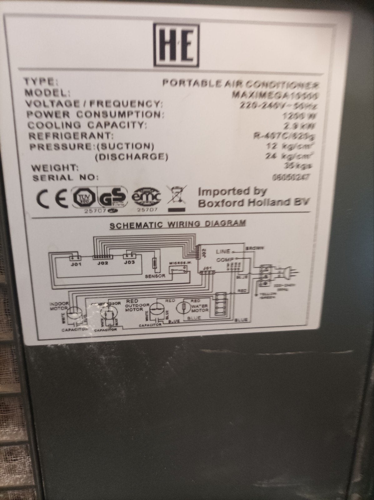 mobiele airco, Ophalen, Gebruikt, Overige typen, 200 wattpiek of meer