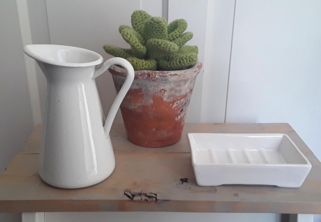 Keramieken zeepbakje - wit - brocant - landelijk (nieuw), Ophalen of Verzenden, Nieuw, Wit, Overige typen