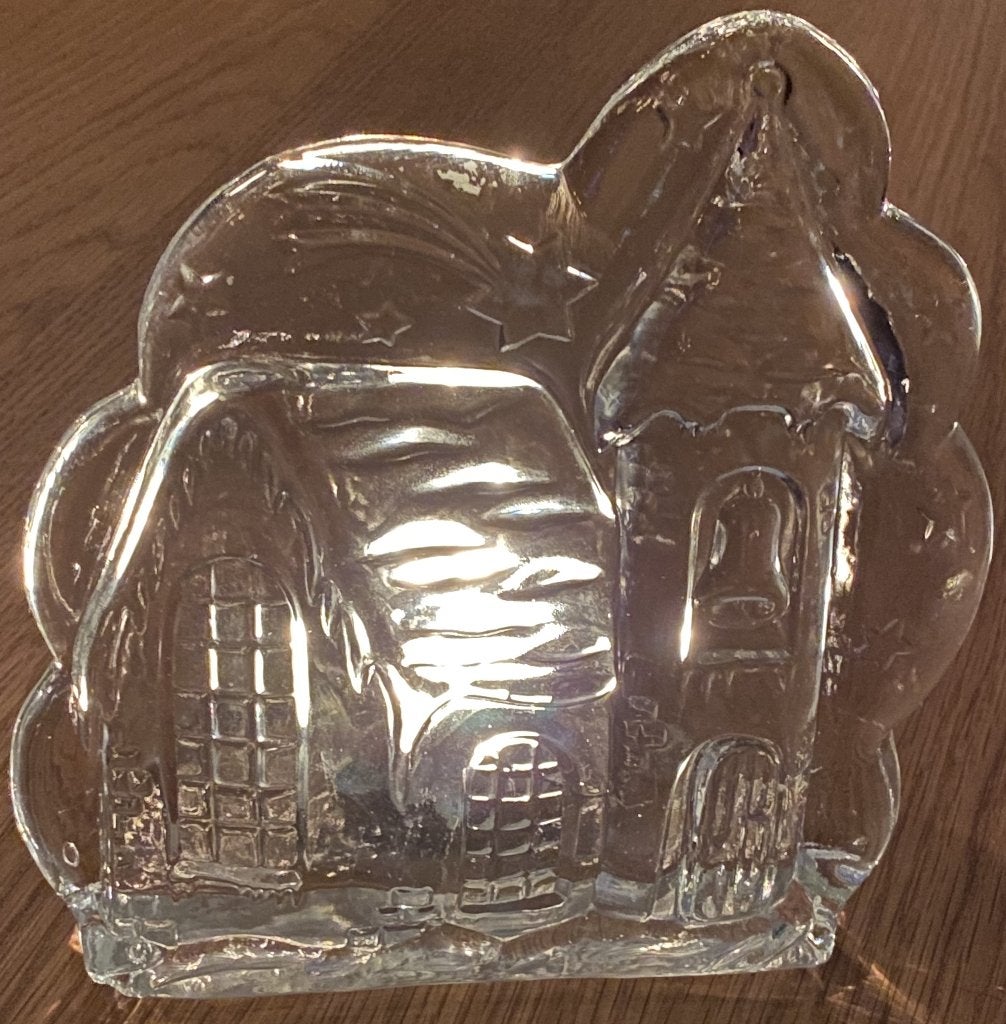 Waxine houder - glas - kerk model - 18x18cm - nieuw, Ophalen of Verzenden, Nieuw, Glas