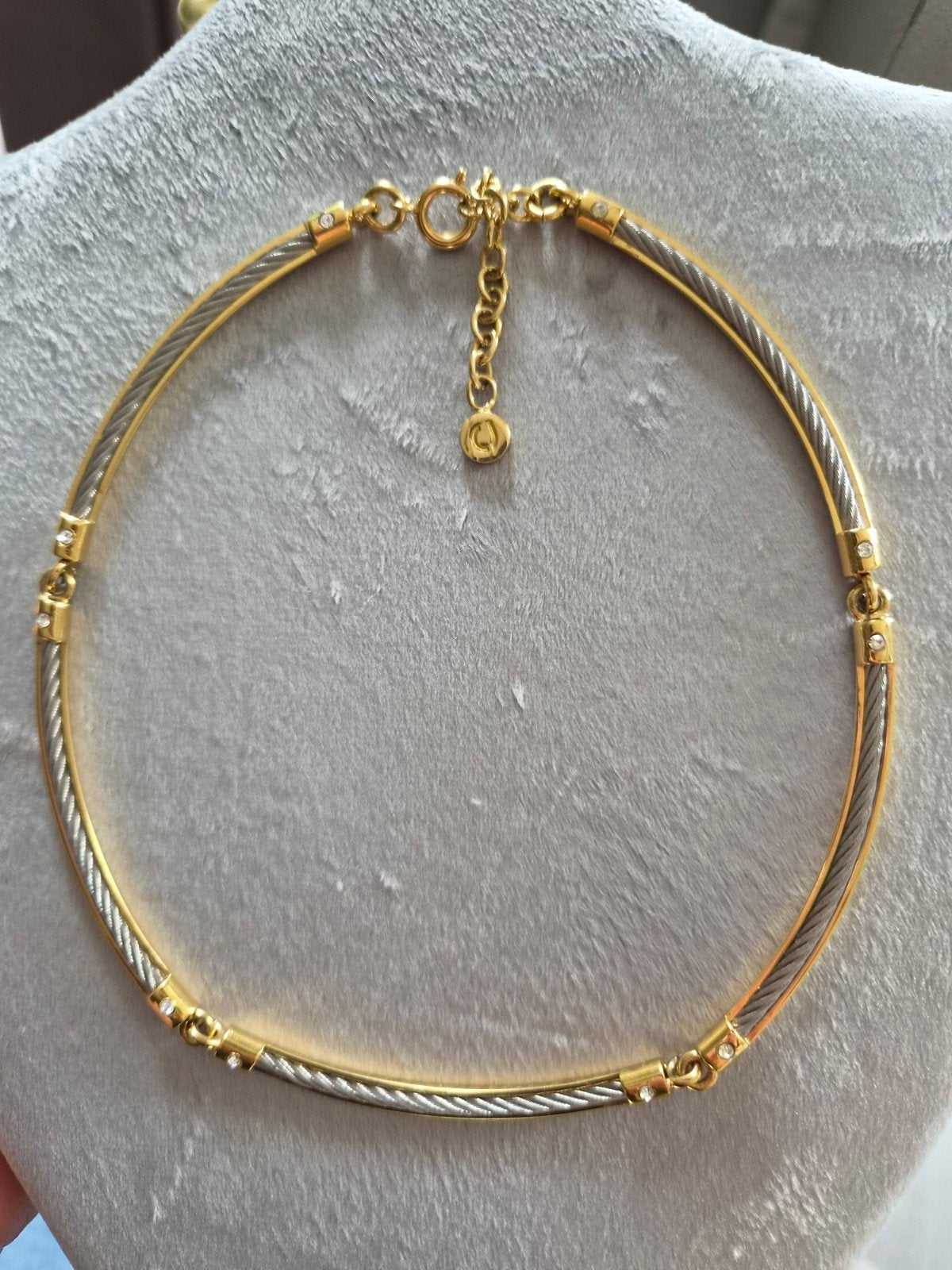 Unieke Vintage Charles Jourdan Choker Ketting met Strass, Ophalen of Verzenden