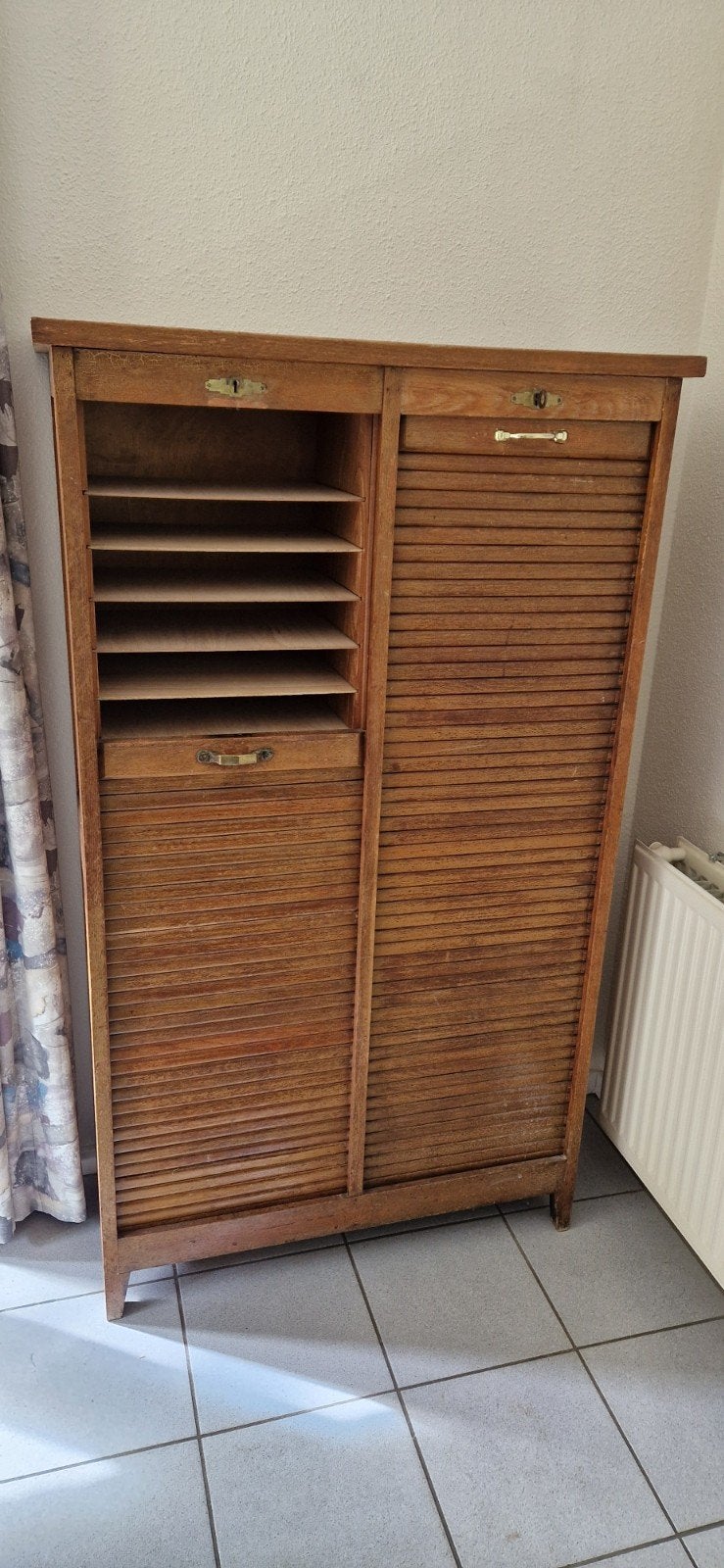 Prachtige roldeurkast / archiefkast Art Deco, Huis en Inrichting, Ophalen, Gebruikt, Eikenhout, 50 tot 100 cm