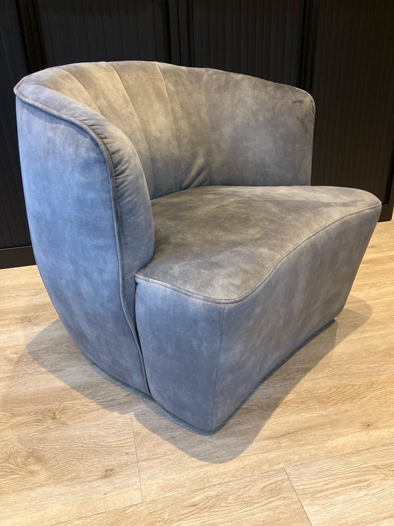 Stijlvolle Groen/Grijze Fauteuil - Comfortabel en Modern, Ophalen, 75 tot 100 cm, Zo goed als nieuw, 75 tot 100 cm