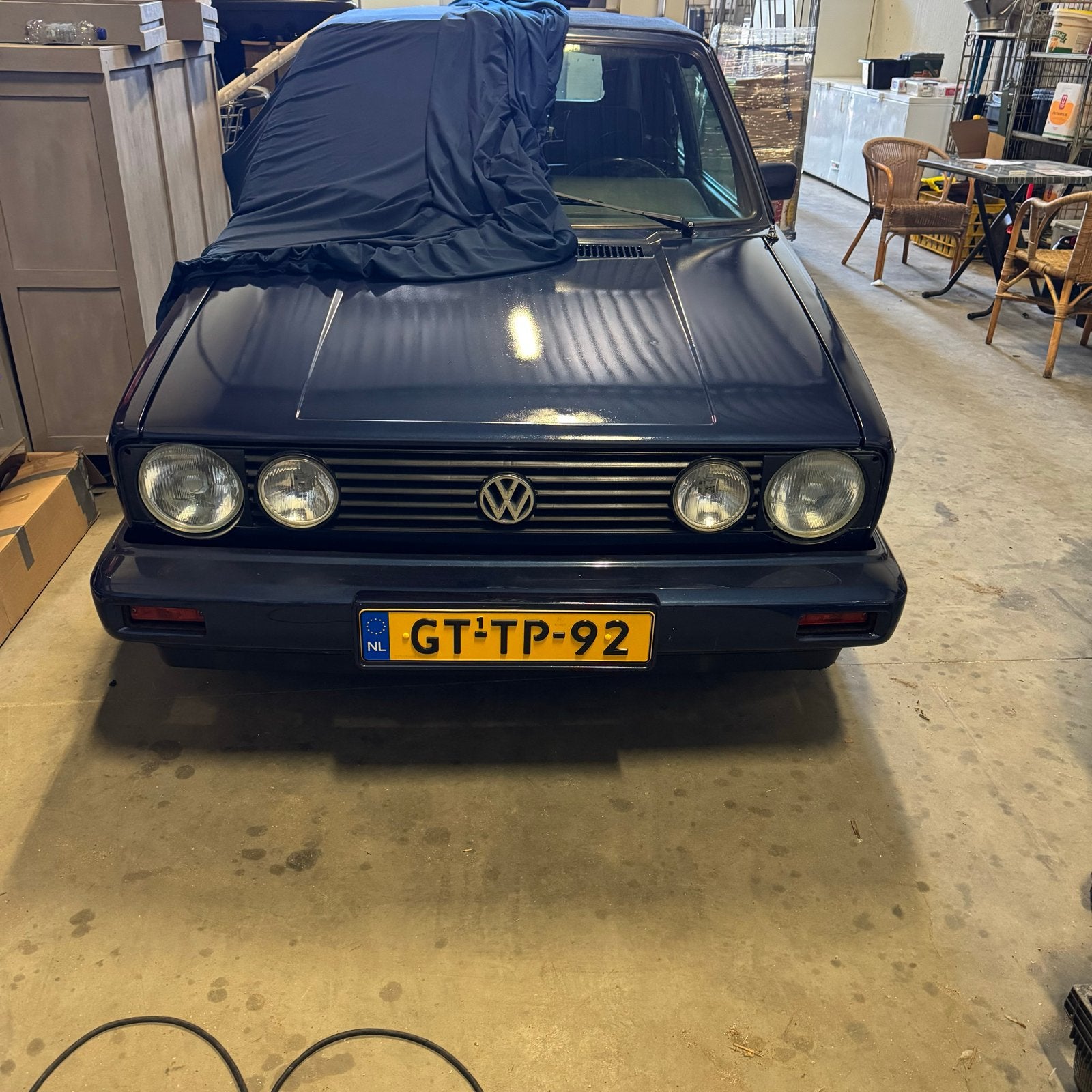Volkswagen Golf 1.8 Cabriolet 72KW E2 1993 Blauw, Voorwielaandrijving, 40 €/maand, 4 cilinders, Cabriolet