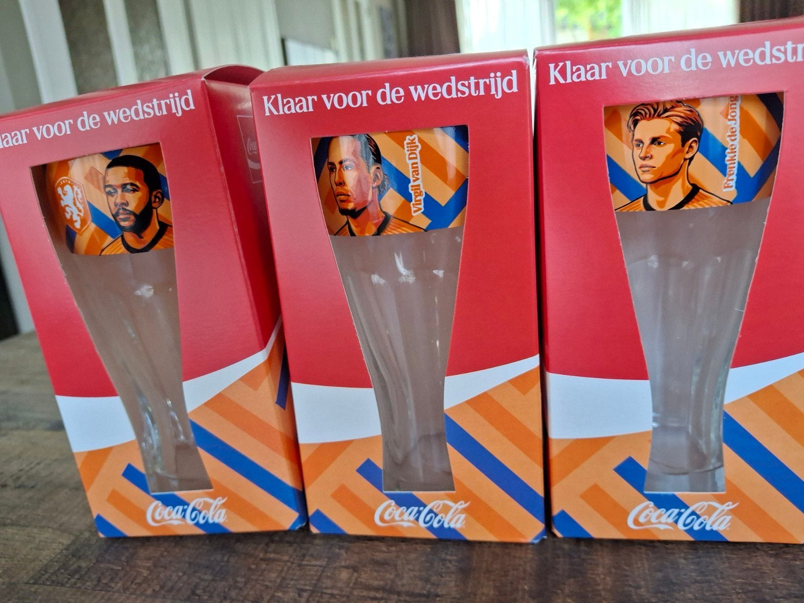 cocacola glazen Depay, van Dijk en de Jong, Verzamelen, Ophalen of Verzenden, Nieuw