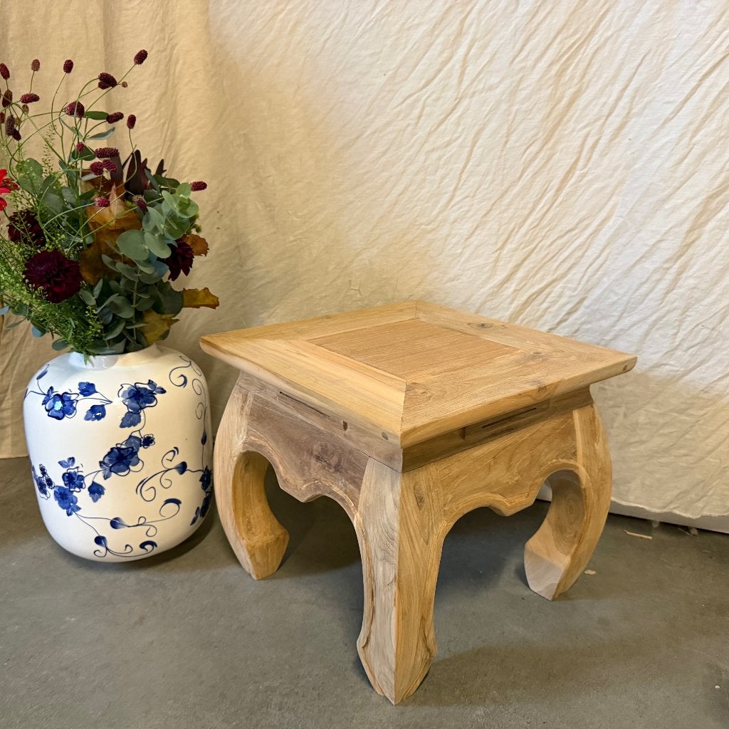 opium tafel - 40 x 40 cm - massief teak - Gratis bezorgd, Minder dan 55 cm, Taag 63, 2491 CS, Den Haag (Forepark), Vierkant, Nieuw