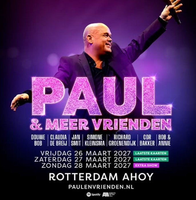 2 TICKETS PAUL & VRIENDEN  AHOY GEVRAAGD, Tickets en Kaartjes, Twee personen, Maart