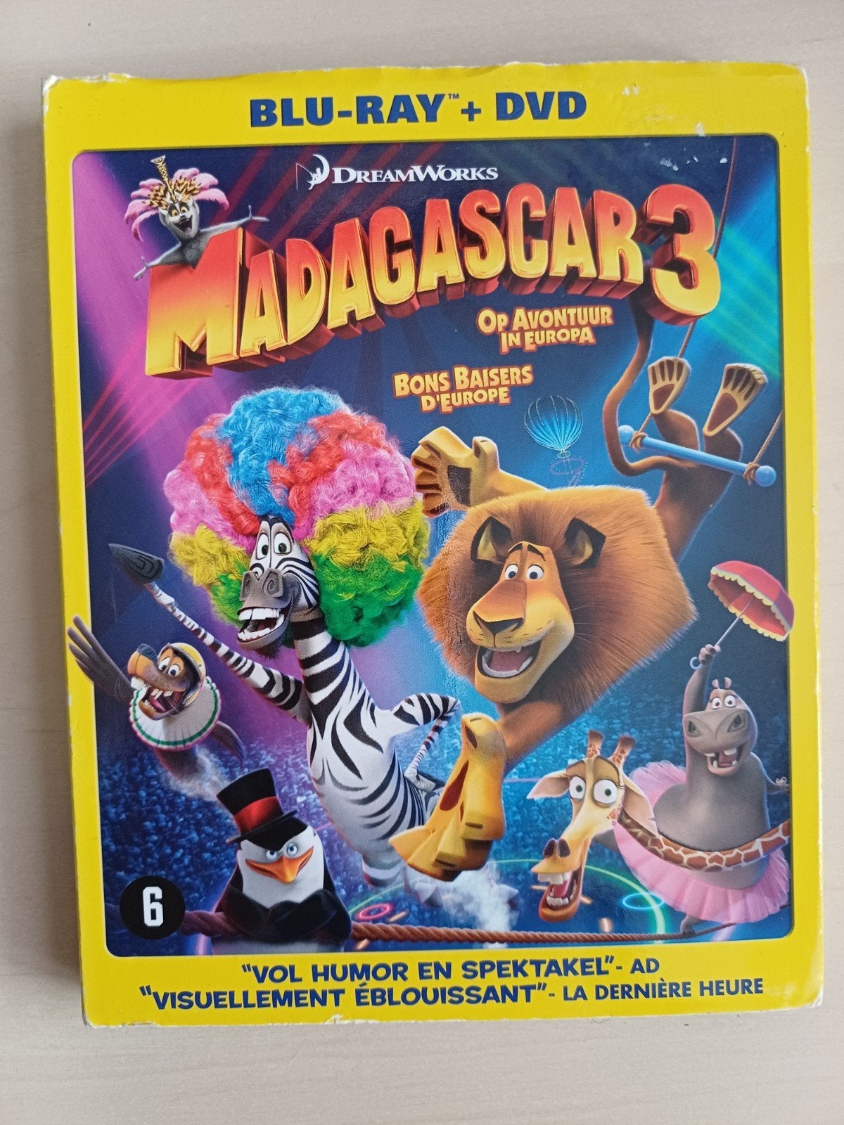 Madagascar 3: Op Avontuur in Europa (Blu-ray + DVD), Ophalen of Verzenden, Zo goed als nieuw, Tekenfilms en Animatie