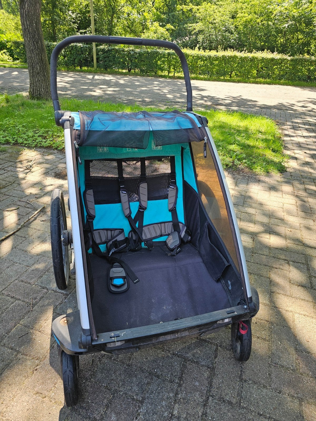 2 persoons fiets- en hardloop kar van Thule, Ophalen, Gebruikt, Kinderkar