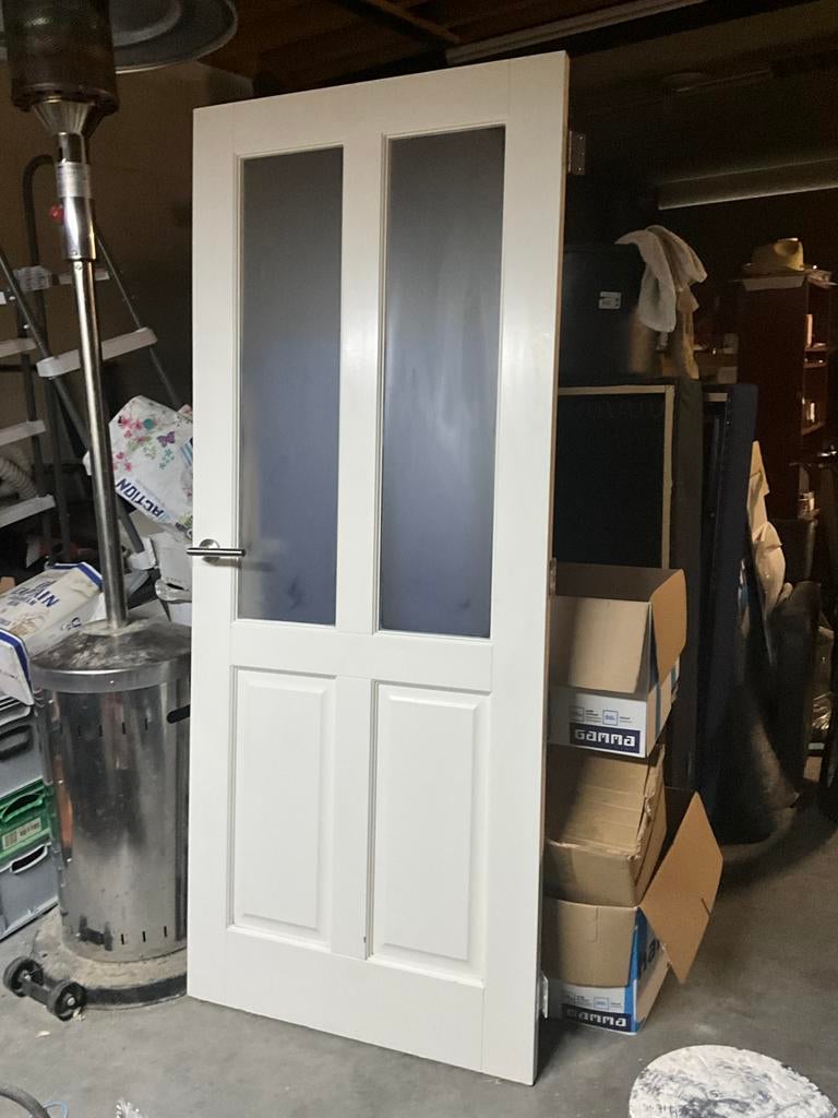 paneel deur stomp met mat glas 201,5 Hoogte breedte 82,7cm, Ophalen, Zo goed als nieuw