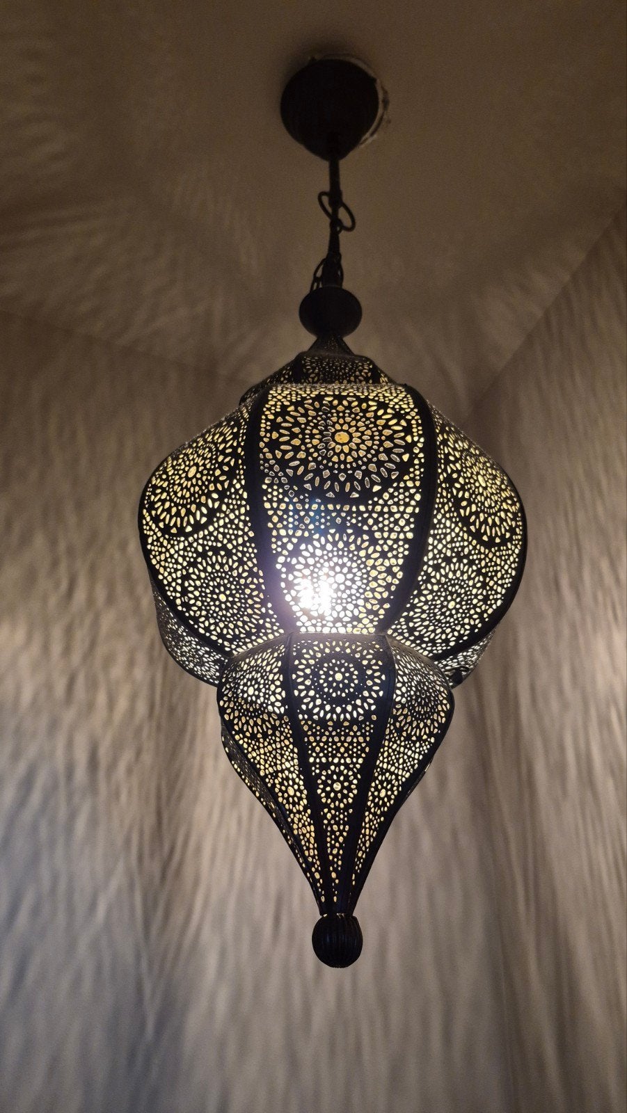 Arabian nights hanglamp - Mozaïek - Sfeervolle verlichting, Ophalen, E27 (groot), Zo goed als nieuw, Metaal