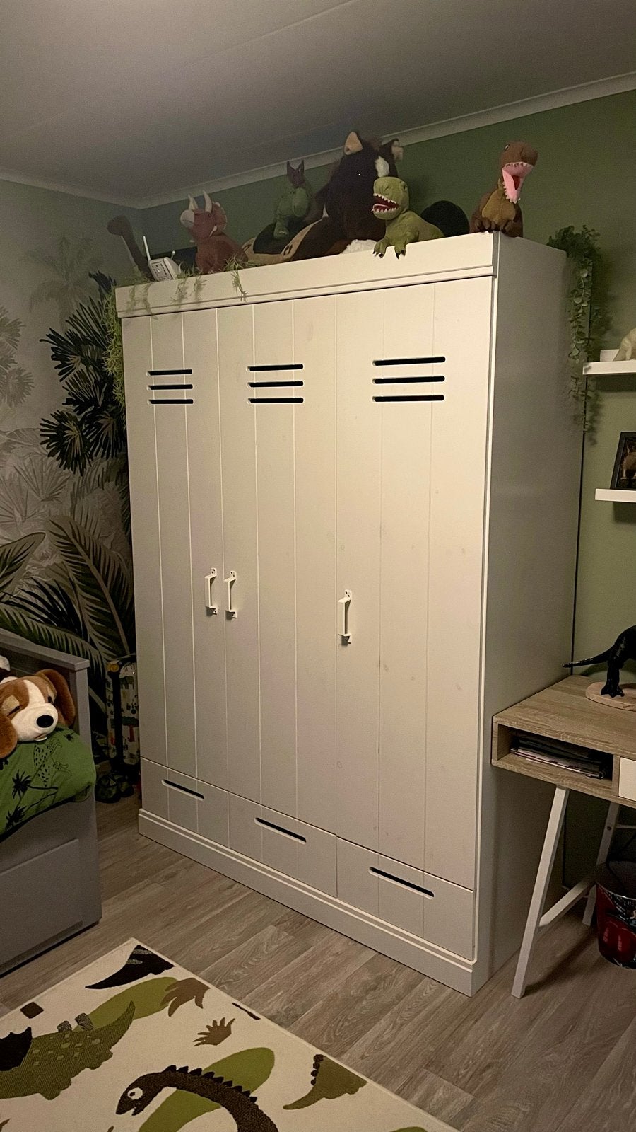 Witte kledingkast van Woood met hang- en leggedeelte, Ophalen, Gebruikt, 100 tot 150 cm, 150 tot 200 cm