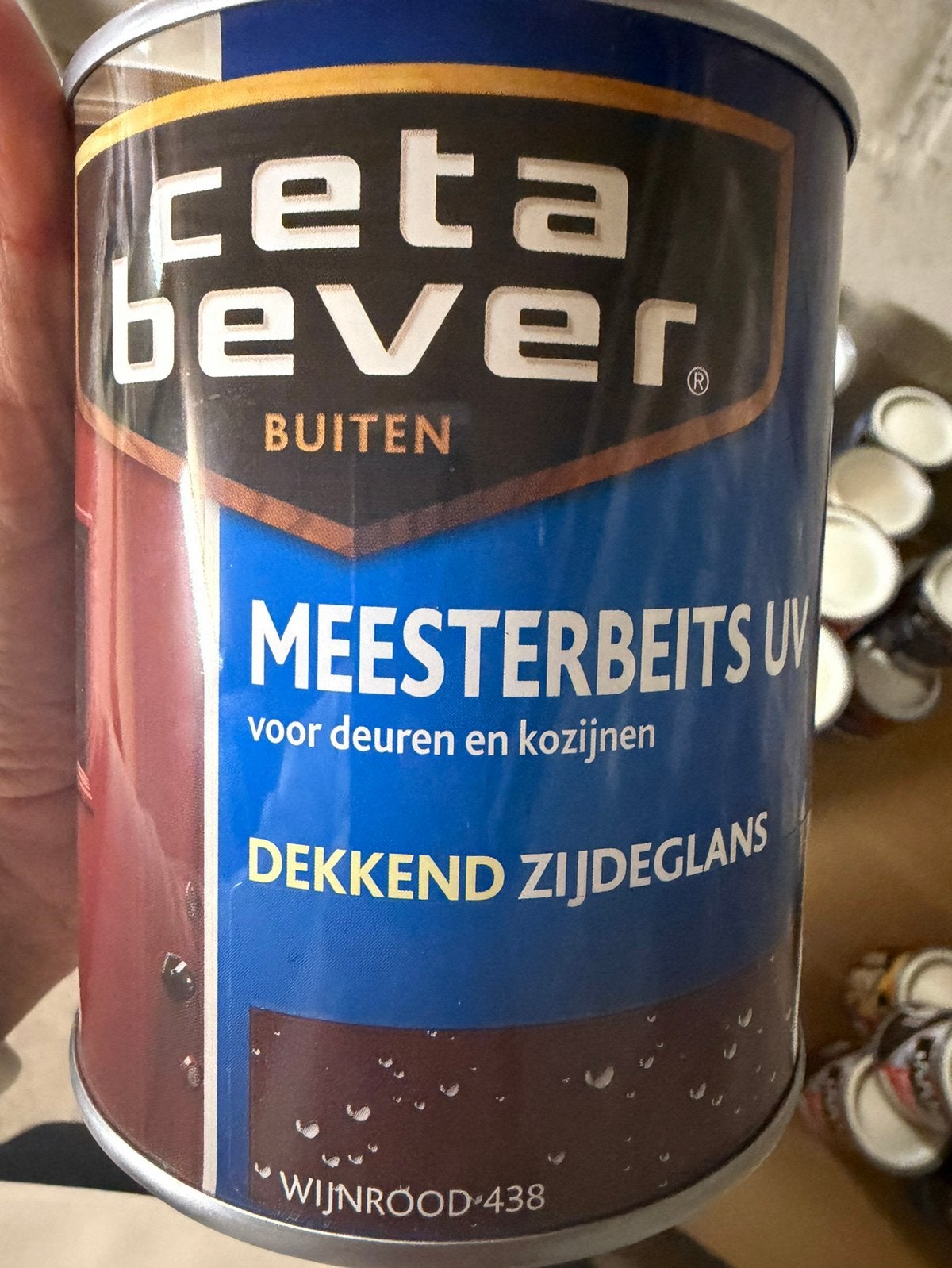 Cetabever dekkende beits wijnrood 0,75liter, Ophalen of Verzenden, Nieuw