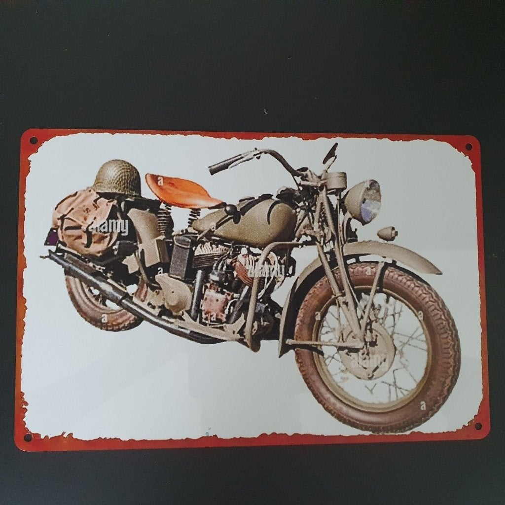 Harley Davidson - legermotor - metalen bordje, Ophalen of Verzenden, Nieuw