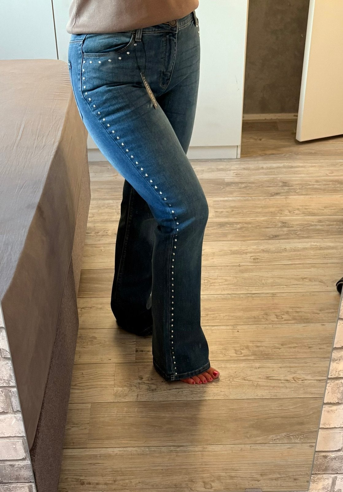 Jeans Pescara Studs Donkerblauw, Ophalen of Verzenden, Nieuw, Blauw, W30 - W32 (confectie 38/40)