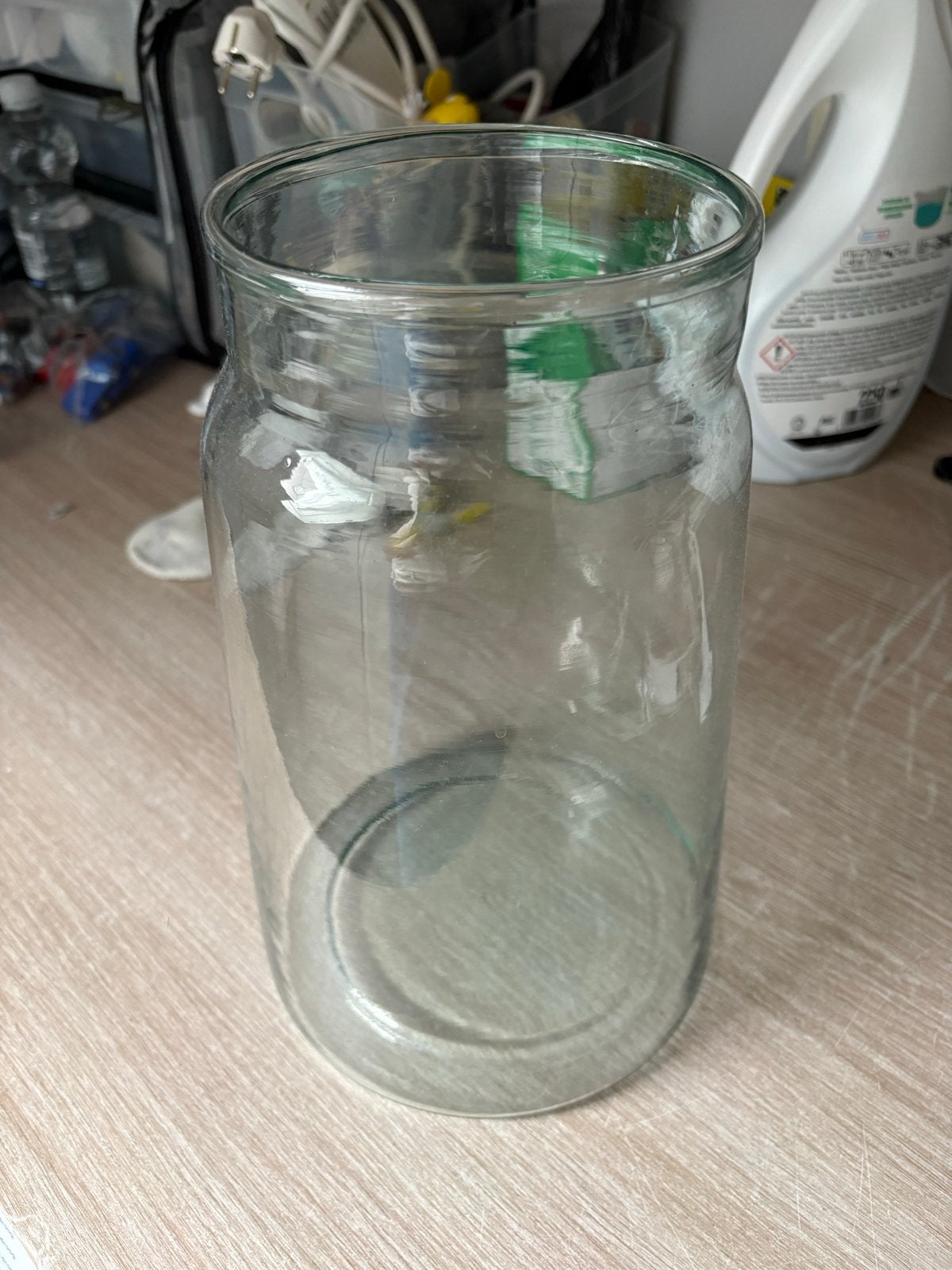 Glazen vaas/pot - Transparant, Huis en Inrichting, Ophalen, Zo goed als nieuw, Transparant, Glas