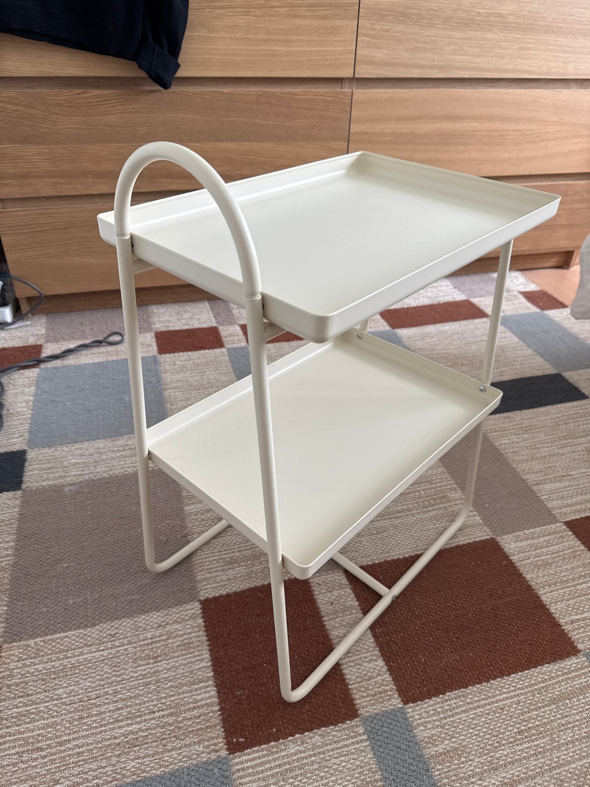 HATTÅSEN bijzettafel - IKEA, Metaal of Aluminium, 55 tot 75 cm, Zo goed als nieuw, Rechthoekig