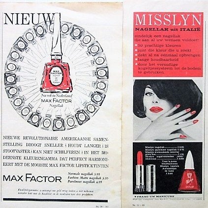 6 vintage advertenties reclames nagelverzorging 1962 nagels, Ophalen of Verzenden, Gebruikt, Overige typen