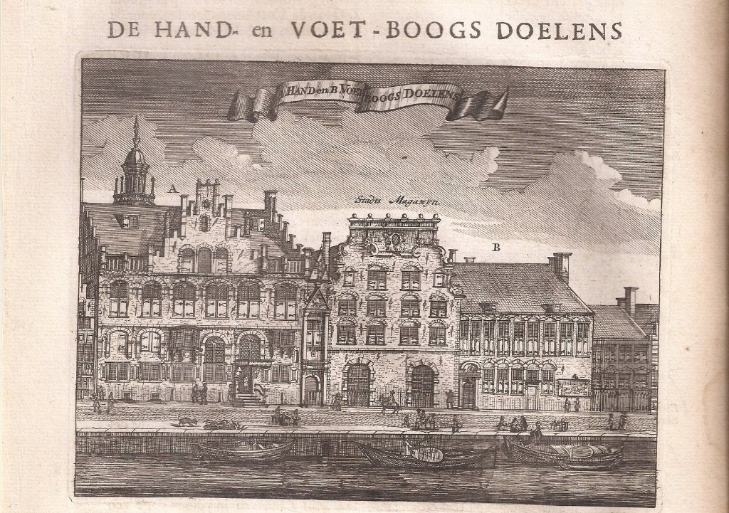 Amsterdam Gezicht op de Hand en Voetboogdoelen Stadsmagazijn, Stadsgezicht, 12 cm, 15 cm, 1600 - 1699