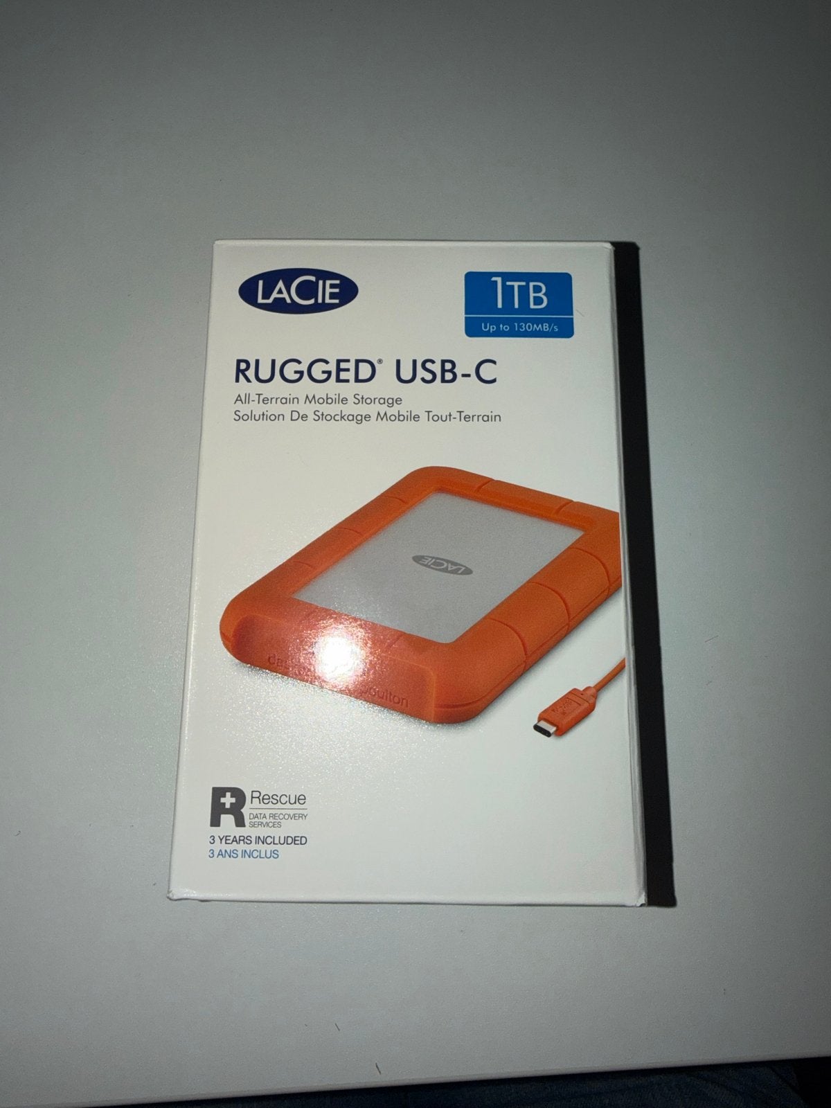 LaCie Rugged USB-C Externe Harde Schijf 1TB Oranje, Ophalen, HDD, Zo goed als nieuw, Desktop