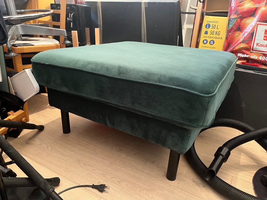 MOOS Studio Hocker Donkergroen, Ophalen, Stof, 75 tot 100 cm, Zo goed als nieuw