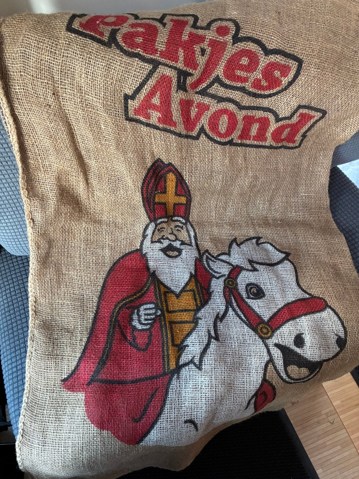 Grote jute zak pakjesavond voor cadeautjes, Ophalen of Verzenden, Zo goed als nieuw