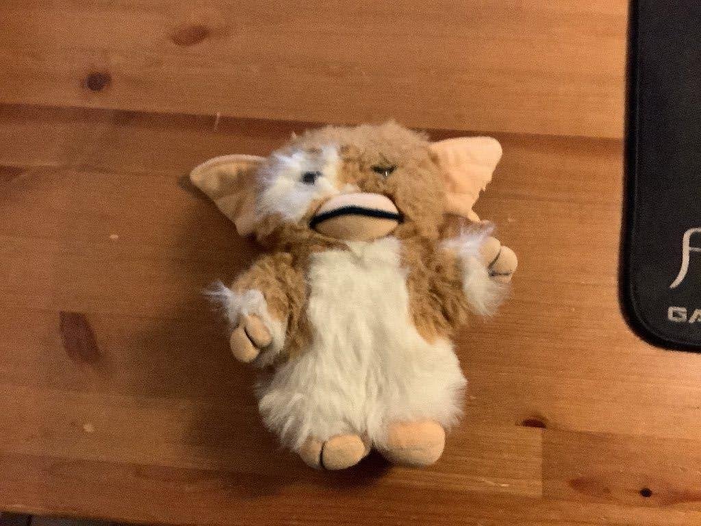 Vintage Gizmo knuffel Gremlins, 18 cm. schade aan oor, Ophalen of Verzenden, Gebruikt, Overige typen