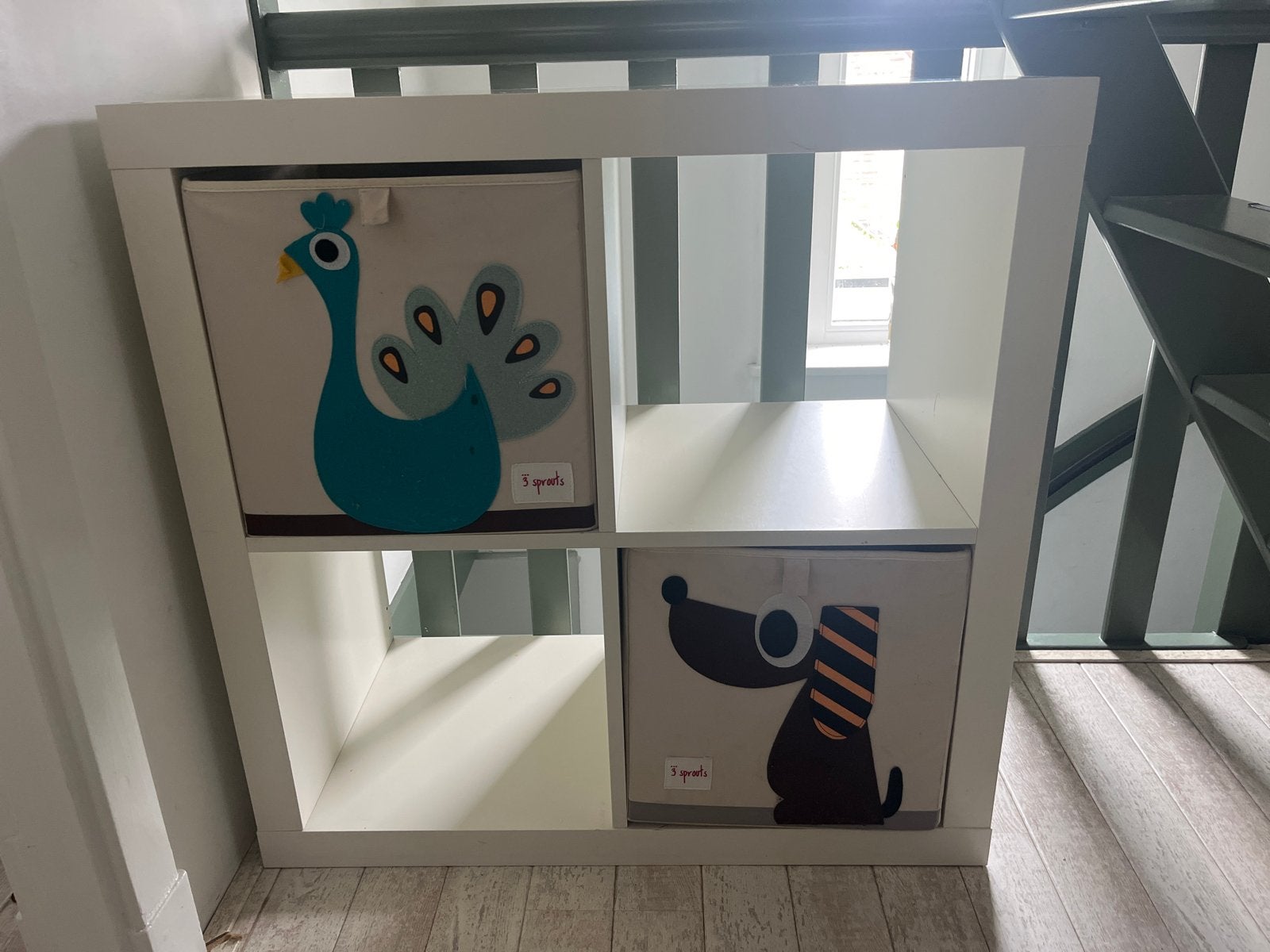 IKEA KALLAX kast met 2 opbergboxen van 3 sprouts, Ophalen, Gebruikt